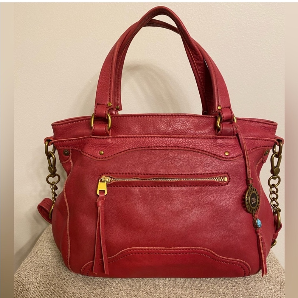 THE SAK Red Leather Shoulder or Crossbody Bag